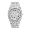 MISSFOX Hip Hop Style Mens Quartz Watch With Full Crystal Dial Arabic Numerals Gold 45mm Polygonal Case