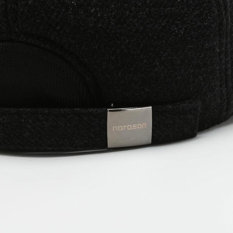 Middle-Aged and Elderly Cap Men's Autumn Winter Warm Peaked Cap Ear Protection Forward Cap