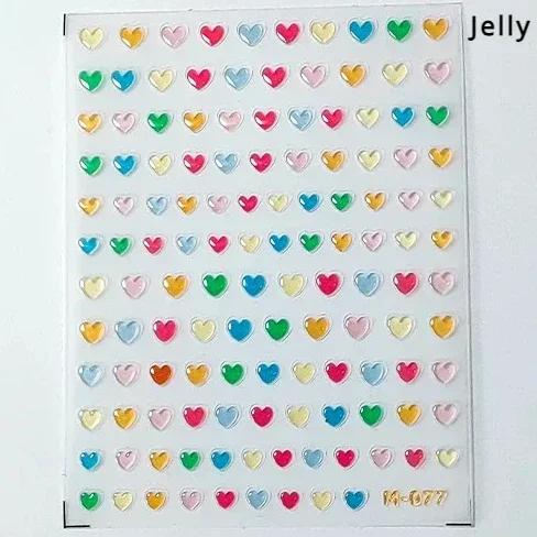 5D Love White English Letter Silver Jelly Nail Art Sticker Line Geometric Pattern Shape Romantic Delicate Manicure Decals