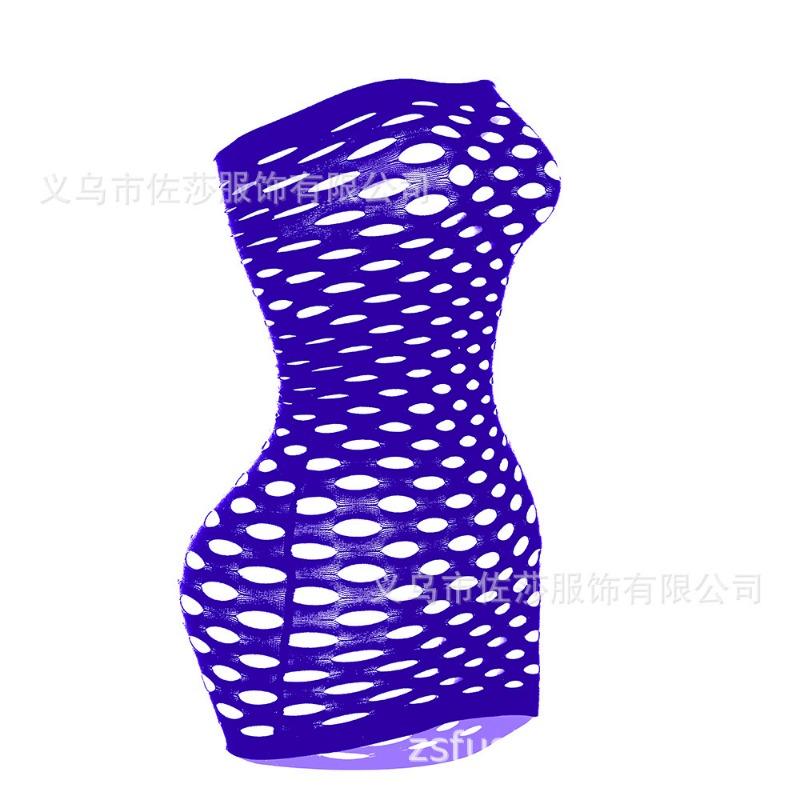 Sexy Lingerie Big Hole Hip Skirt Tube Top Sex Mesh Skirt Whole Body Hollow Transparent Round Hole Coat