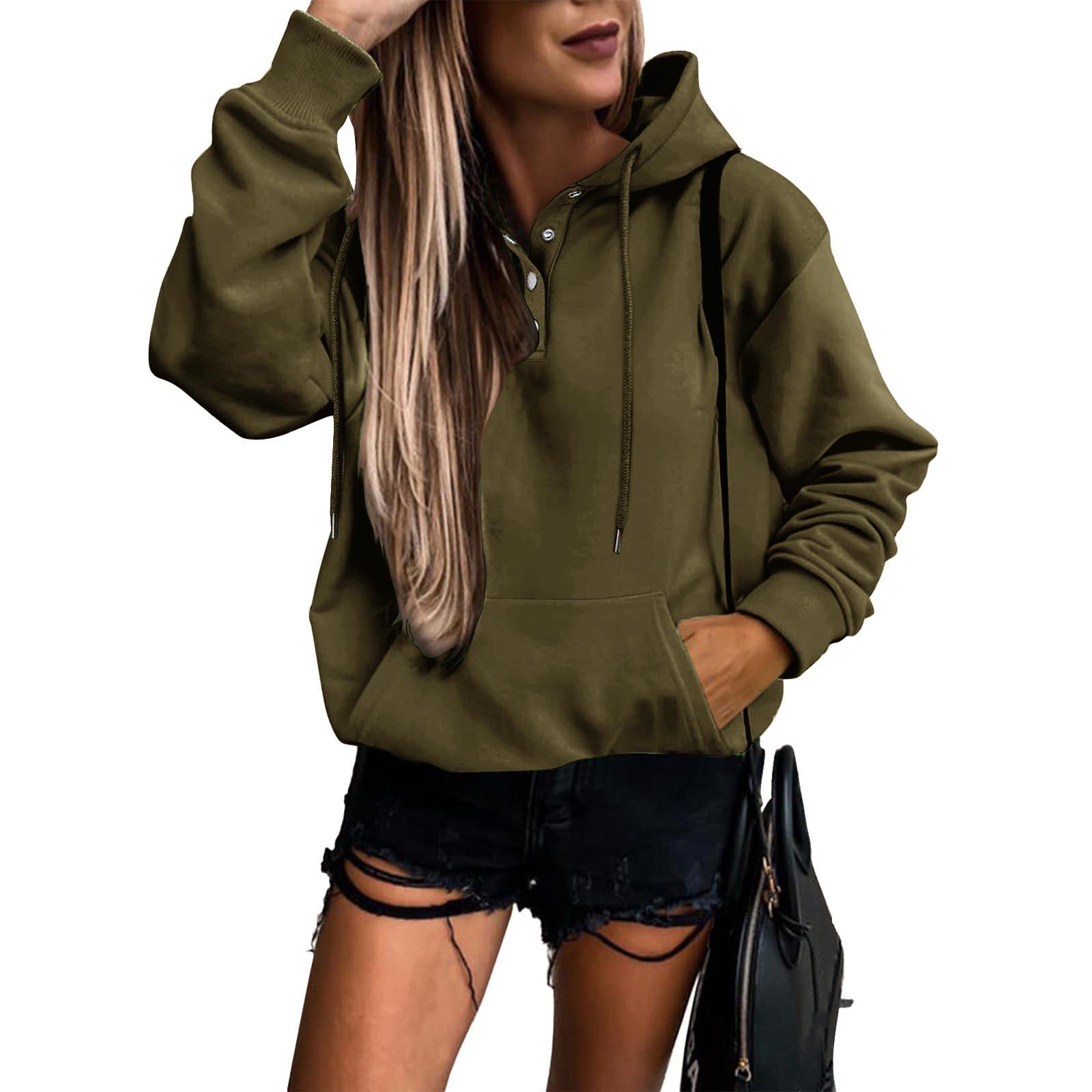 

Жіночі пуловери, толстовки, топи, повсякденні світшоти з довгими рукавами і кишенями на гудзиках M