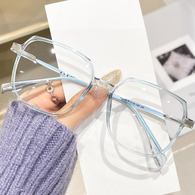 Fashion Large Frame Myopia Glasses Men Women Blue Light Blocking Eyewear Anti Eyestrain Hd Vision Prescription Lens-1.25-2.25
