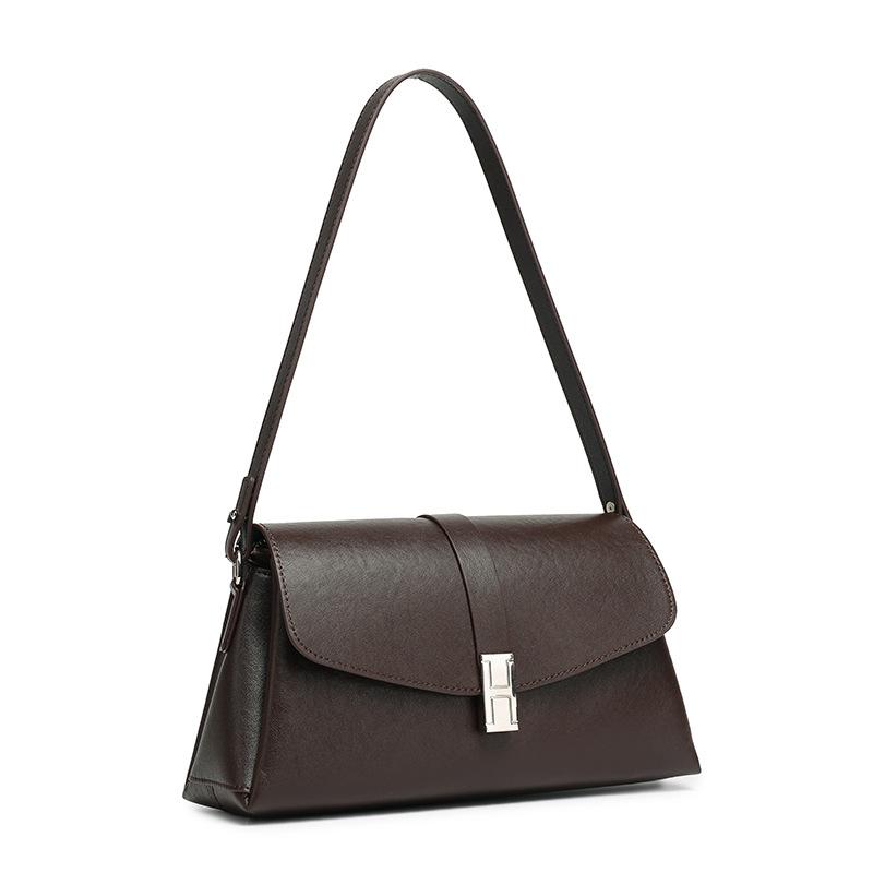 Crossbody Bag - Retro Fashion Single-shoulder Small Square Bag - Genuine Leather Bag for The Armhole - Women's Business Bag