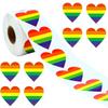 50-500 Piece Gay Pride Stickers Love Pride Rainbow Stickers Love Heart Baking Sticker 1Inch Love Rainbow Heart Shaped  Tape