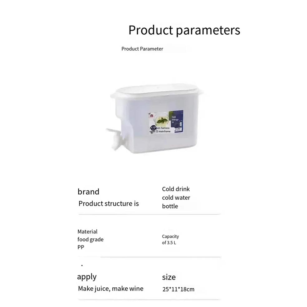 1/2 szt. Dzbanek na zimną wodę o dużej pojemności 3,5 l Zimny czajnik z kranikiem Do lodówki Dozownik napojów lodowych Lodówka i kranik