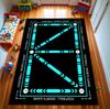 Geometry Gamer Rug Let’s Play Dark Blue Gaming Room Carpet Gaming Room Decor Mat Video Game Lovers Cool Gamer Zone Carpet