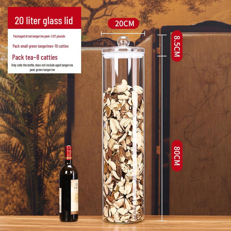 Large Glass Food-Grade Storage Jar for Dried Tangerine Peel and Tea Sealed for Freshness