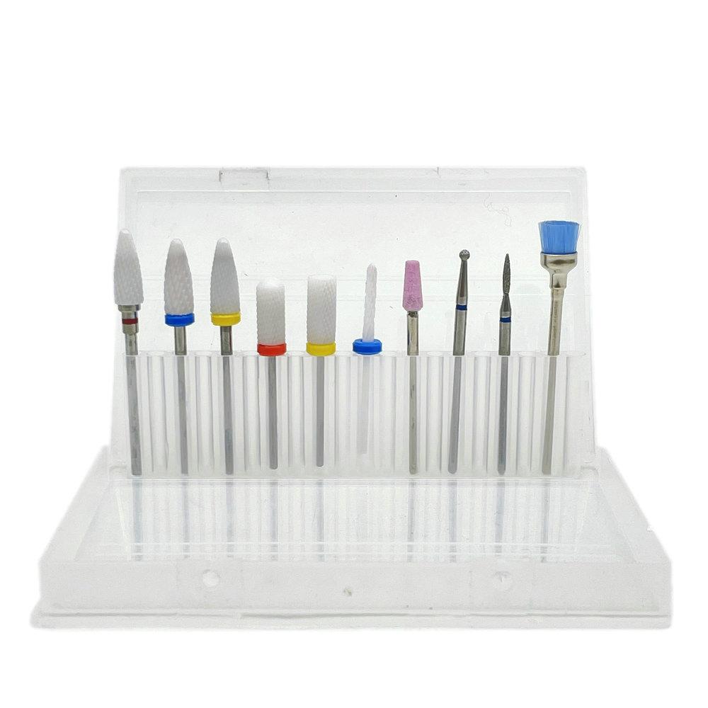 10pcs Manicure Ceramic Nail Drill Bits Set Removing Gel Varnish Drill Manicure Machine Pedicure Nail Bits for Electric Drill