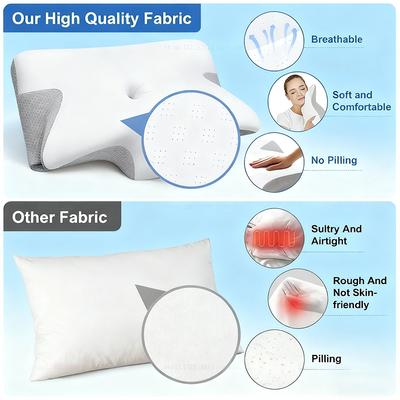 New Sleep Aid Pillow for Adult Side Sleepers - Slow Rebound Memory Foam Space Cotton Single-Side Cervical Support Pillow Core