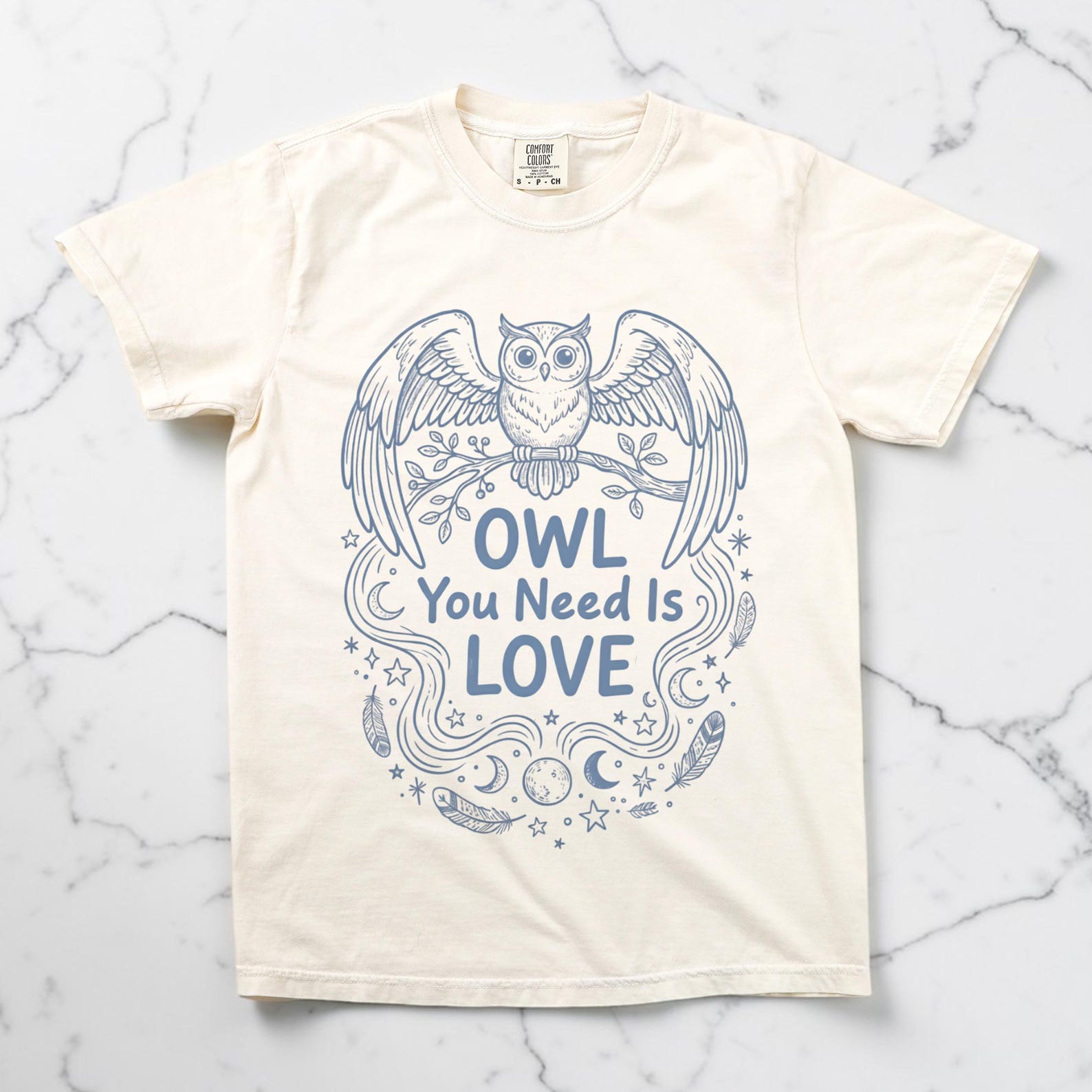 Owl You Need Is Love Shirt, Funny Owl Shirt Unisex, Comfort Colors Tee, Owl Lover Gift, Bird Lover Gift, Celestial Owl Tee, Nature Shirt S