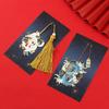 Chinese style Pendant Dragon Tiger Retro Metal Book Clip Painted Pagination Mark Brass Bookmark