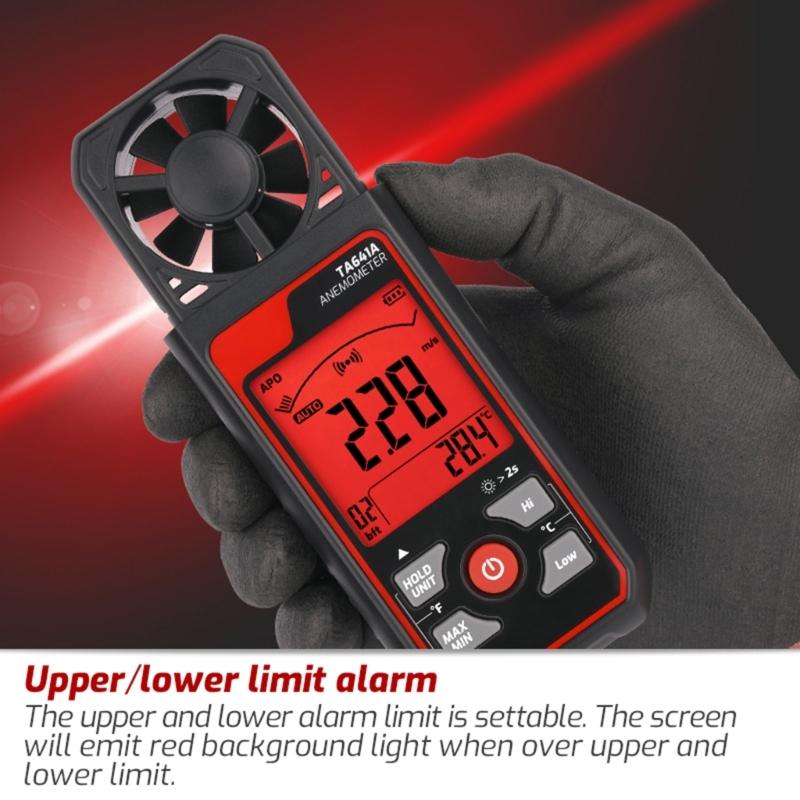 Portable Digital Anemometer Handheld Wind Speed Meter Compatible for Measuring Temperature WindChills with Backlamp LCD