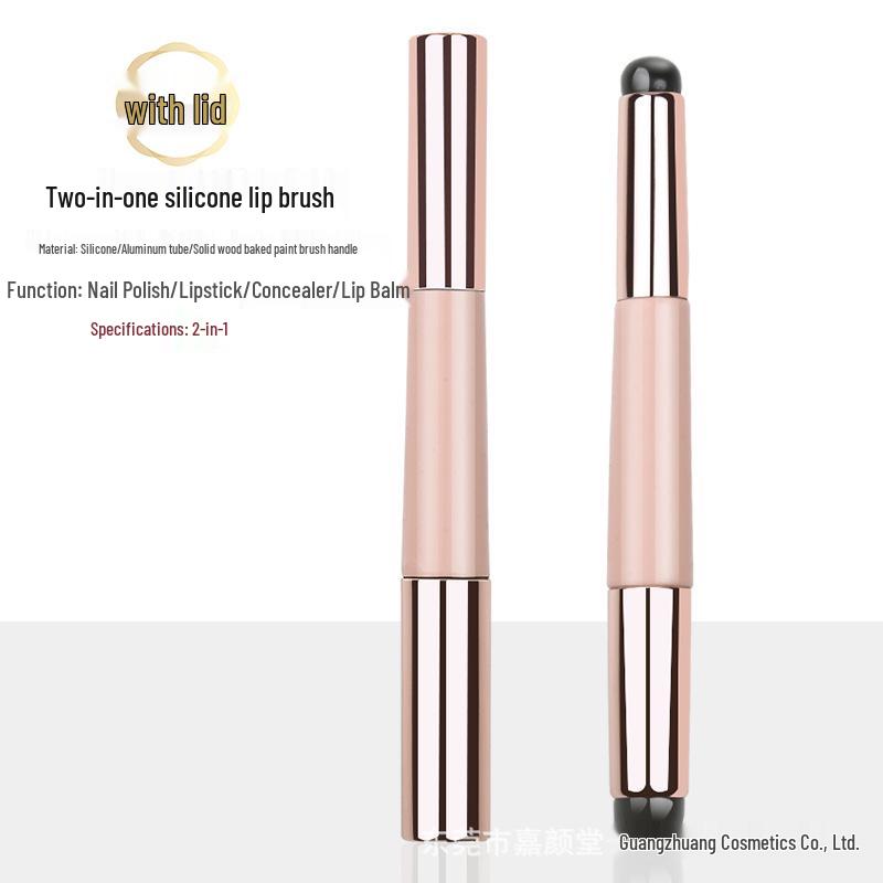 

Двусторонняя мягкая силиконовая кисть для растушевки и губ с крышкой - Пыленепроницаемый инструмент для макияжа