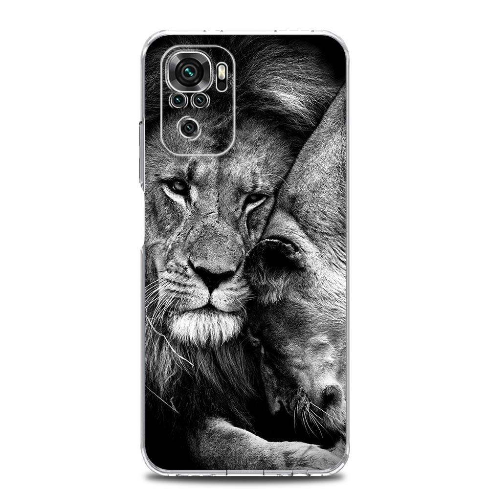 Black Cheetah Tiger Lion Animals Phone Case For Xiaomi Redmi Note 12 11 9S 9 8 10 Pro Plus 7 8T 9C 9A 8A K40 Gaming Clear Cover