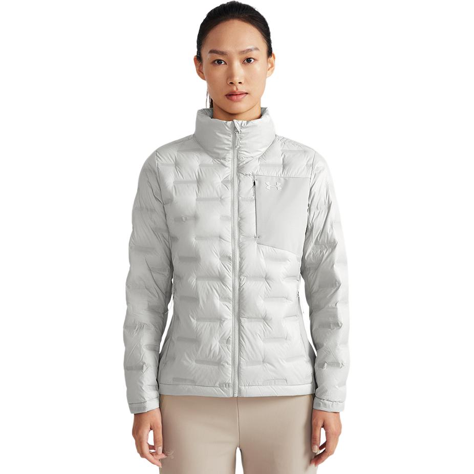 Under Armour Urban Outdoor Hiking Walking Series Breathable Windproof Warm Stand Collar Down Jacket Women outerwear Light-Gray 14322136D-0045