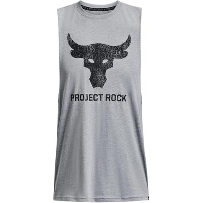 Logo Print Round Neck Sleeveless Training Vest Men Gray 1373787-035