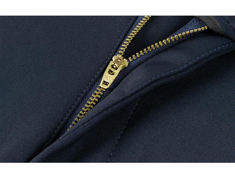 Men's Anti-Wrinkle Straight-Leg Business Trousers with Slight Stretch and Warm Plush Lining