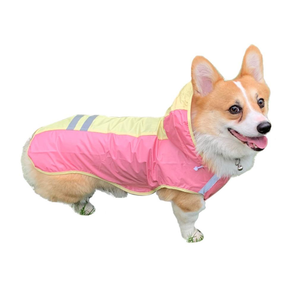 Candy Two-legged Pet Dog Poncho Reflective Shiba Inu Corgi Raincoat Color Matching Pet Clothes