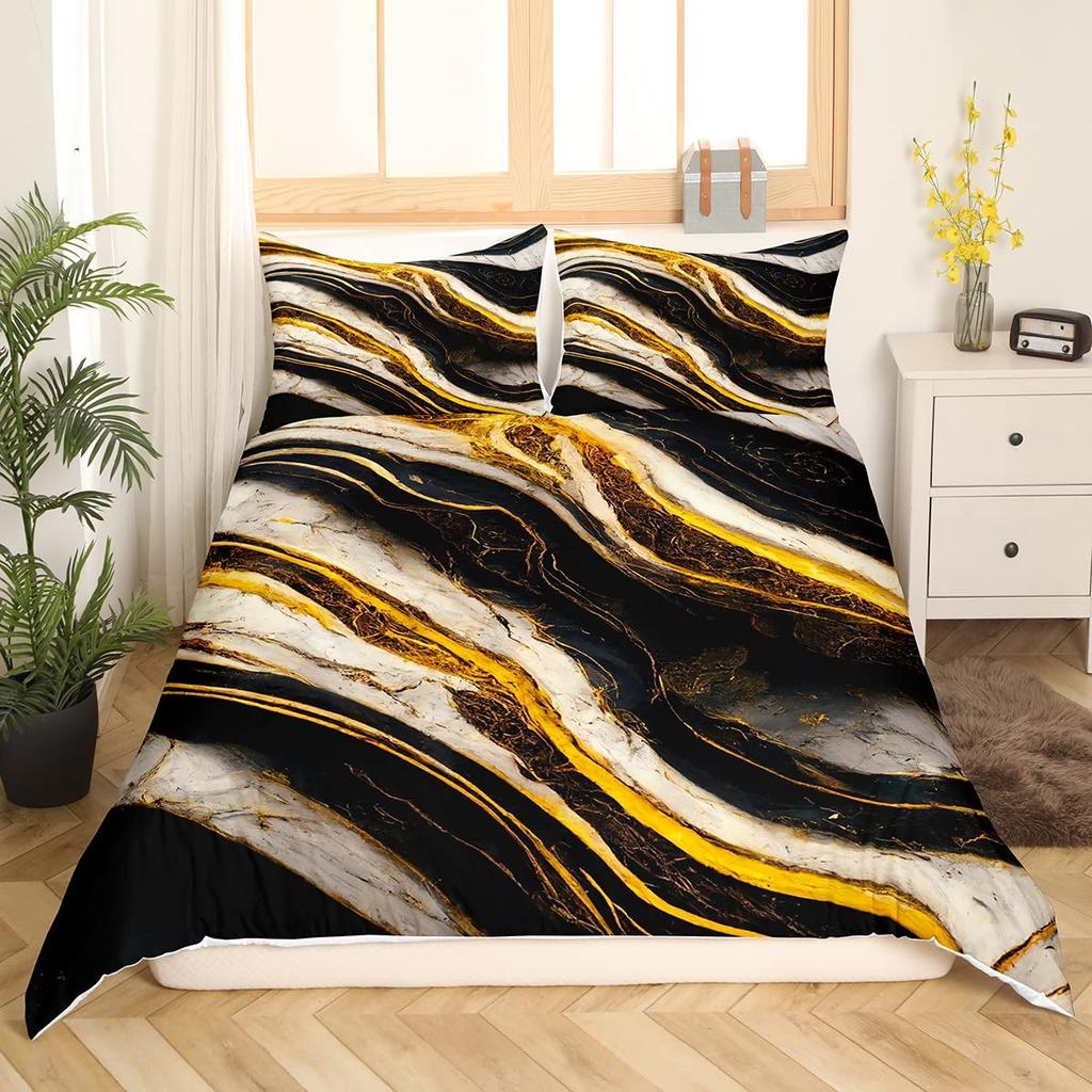 Comforter Marble Bedding Set Marbling Modern Abstract Art Tie Dye Comforter Stone Marble Twin Full King Size
