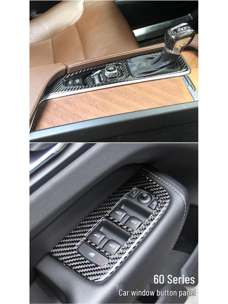 Real Carbon Fiber Gear Shift Frame for Volvo XC60/S60/V60: Center Console Panel Interior Sticker