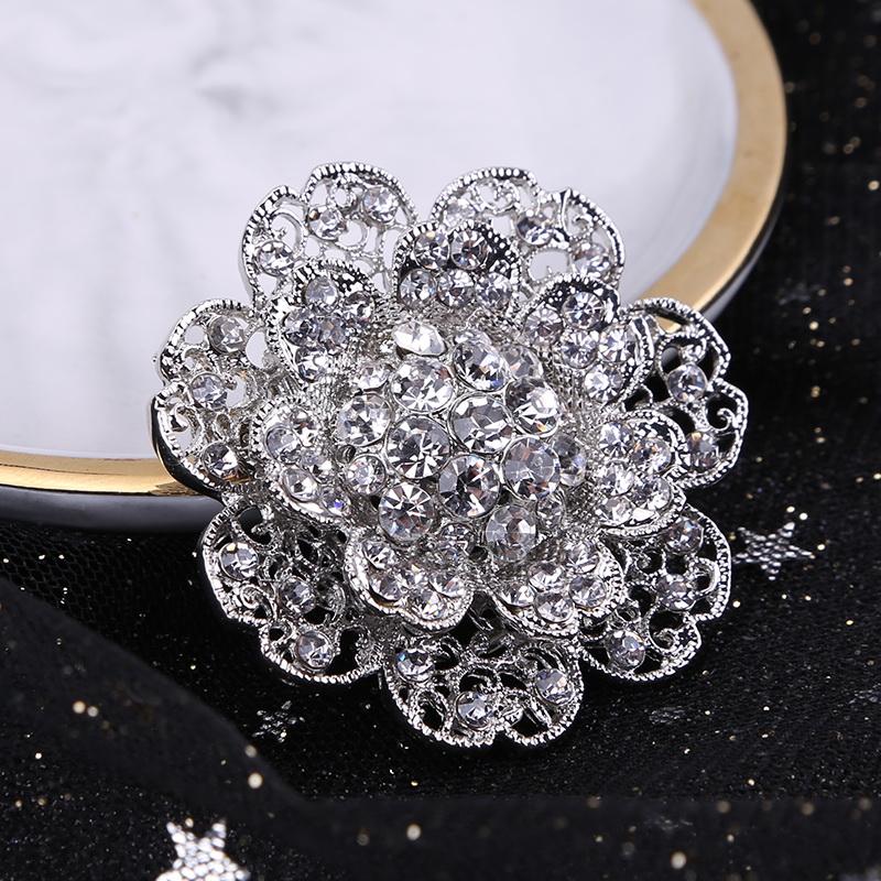 Mode Frauen Große Broschen Dame Blume Strass Kristall Hochzeit Brosche Pin Schmuck Zubehör Mädchen Geschenk