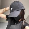 Ultra Lightweight Washed Cotton Baseball Cap With Embroidered Cross Letter Design Sun Protection