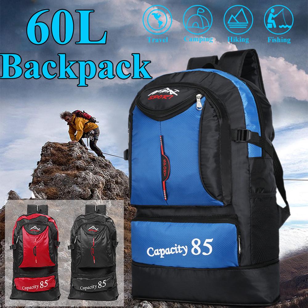 60L Waterproof Climbing Backpack Outdoor Sports Bag Men Women Travel