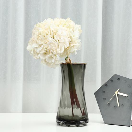 Real Touch Hydrangea Artificial Flowers Full Faux Hydrangea Flower with Stem Lifelike Large Fake Silk Flowers for Home Party Floral Arrangements