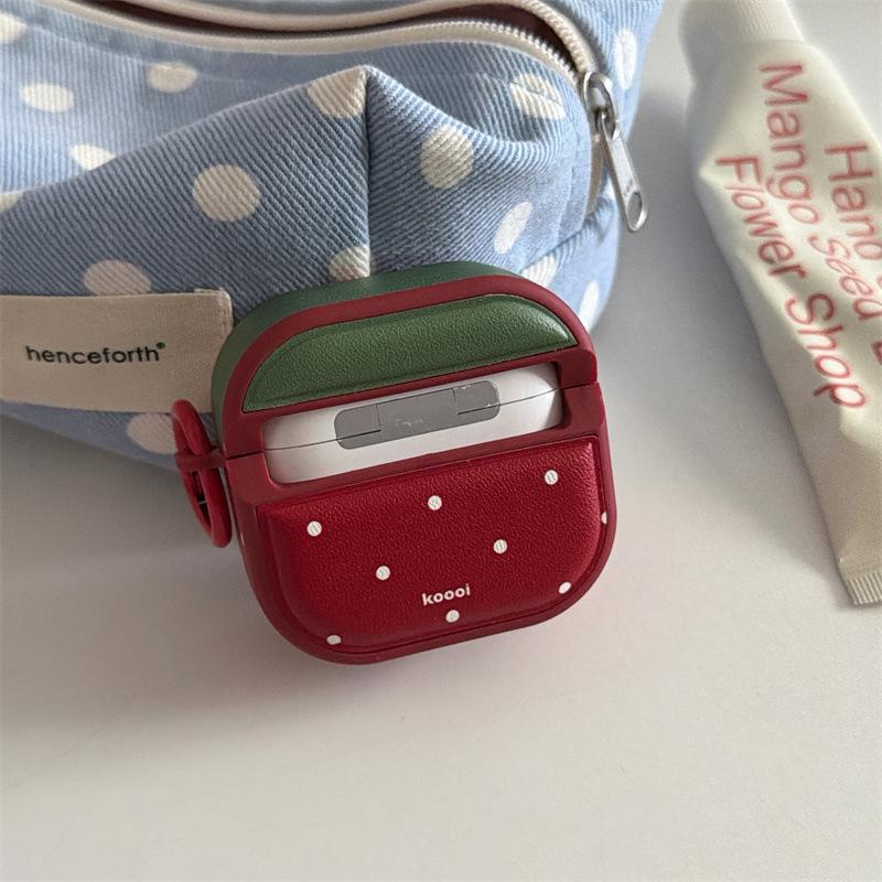 Contrast color small strawberry for AirPods 1 generation protective cover for AirPods 1 generation magnetic earphone cover Pro1 generation