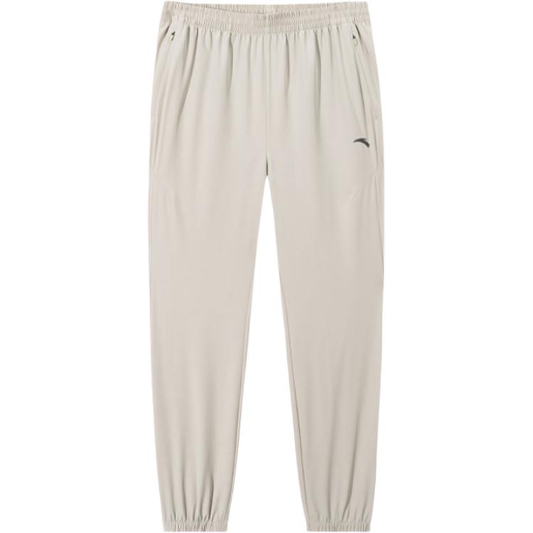 Anta Training Series Solid Color Mid-Rise Drawstring Comfortable Breathable Versatile Cuffed Knitted Sports Pants Men Pants 952527510-2