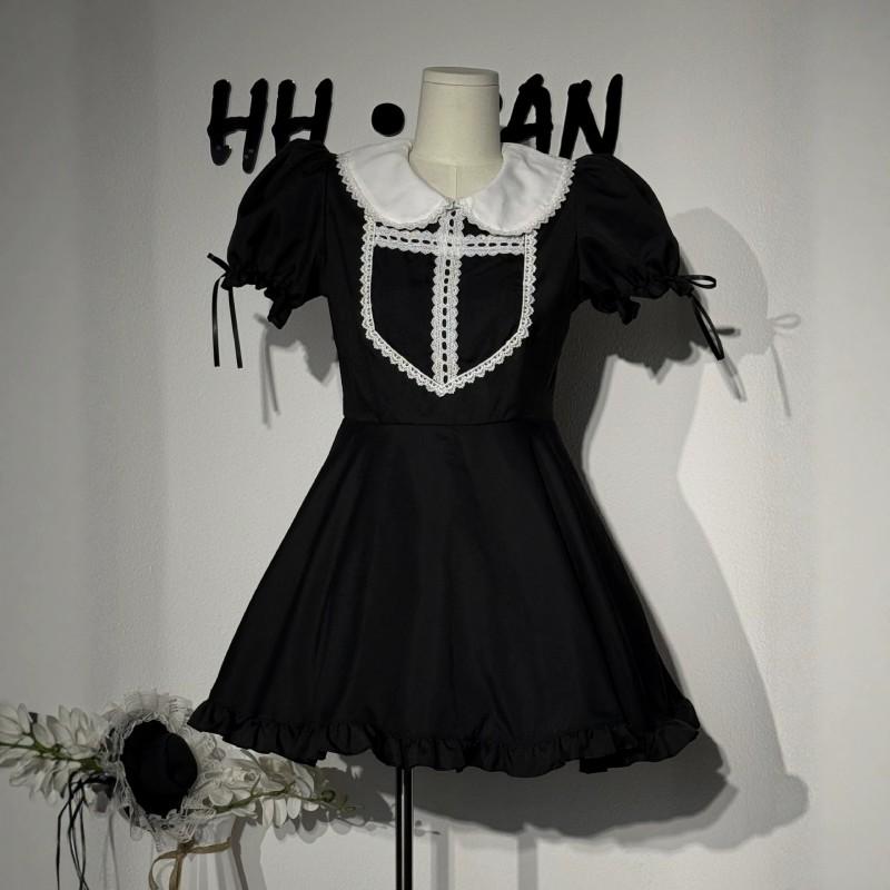S-XL Halloween Dark Nun Lolita Cross Cosplay Mini Skirt Stage Performance