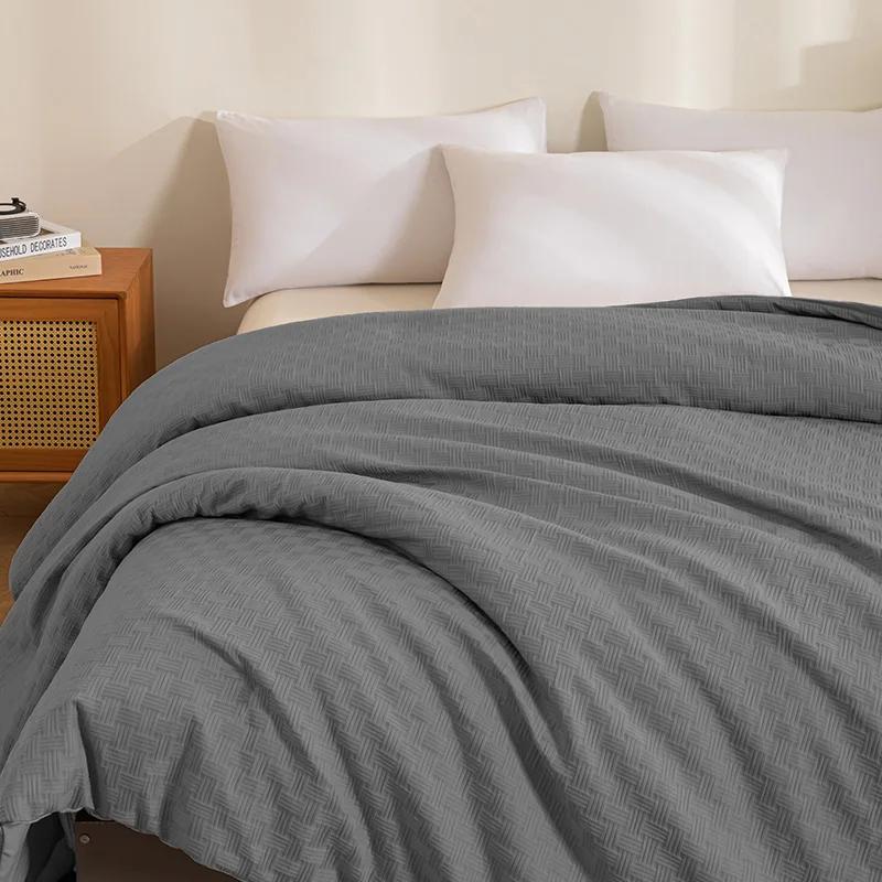 Waffle Grid Spring Autumn Winter Warm Quilt Queen Two-sided Design Duvet Core Soft Breathable Blanket Machine Washable Comforter