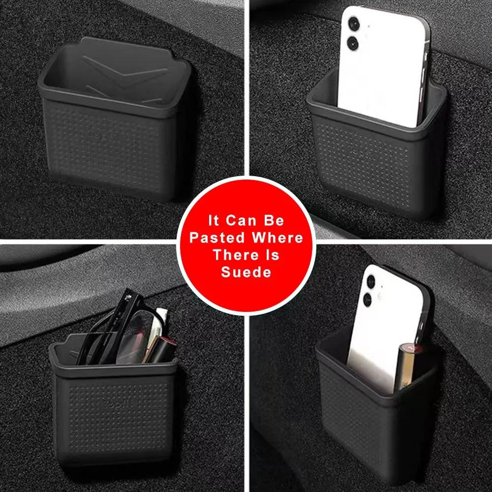 Silicone Car Storage Box For Tesla Model 3 Y S X 2017-2026 2026 Hidden Organizer Tray Bag Box Phone Coin Holder Auto Accessories