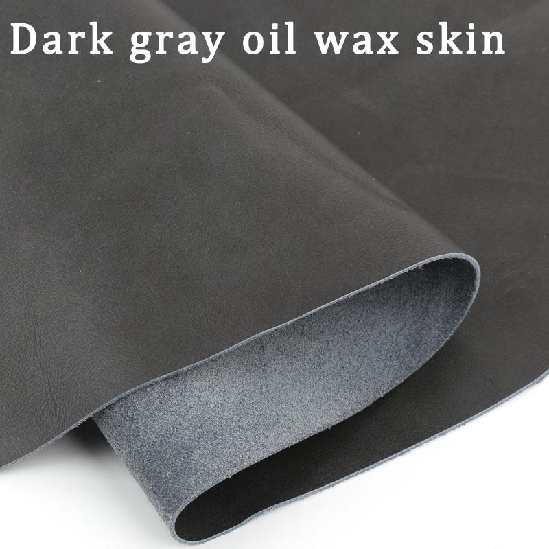 

Dark gray plain weave oil wax cowhide genuine leather material, head layer soft leather 1.2mm thick leather material, European s 21x14cm темно серый