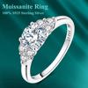 100% S925 Silver Moissanite Ring 1CT Sparkling Classic Wedding Band Engagement Party Ring Women Female Bridal Jewelry