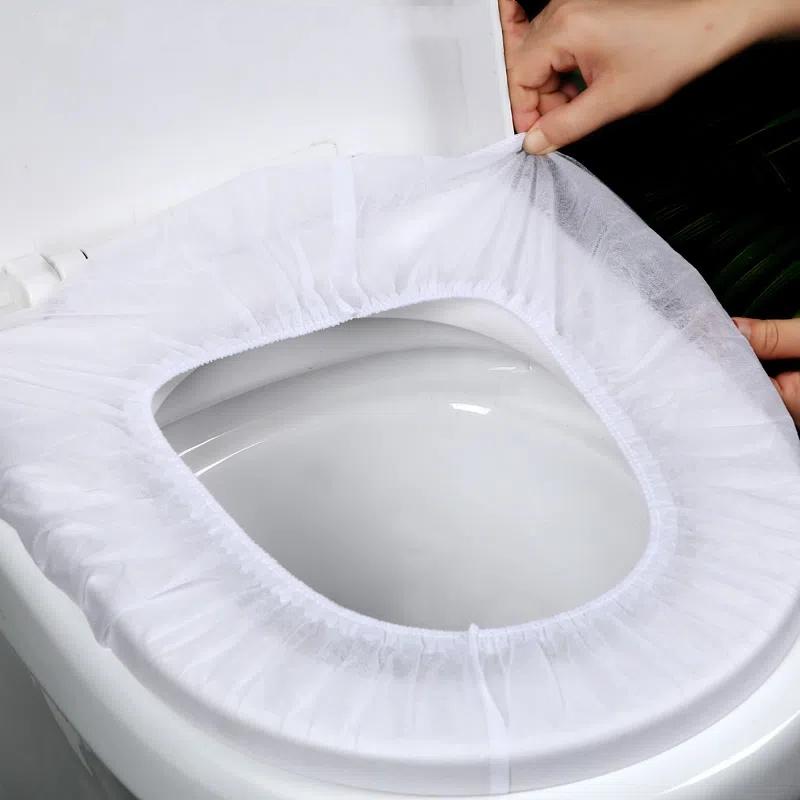 Non-woven Disposable Toilet Seat Cushion Travel Portable Anti-bacterial Toilet Cover Portable Home Waterproof Toilet Ring 30 Pcs