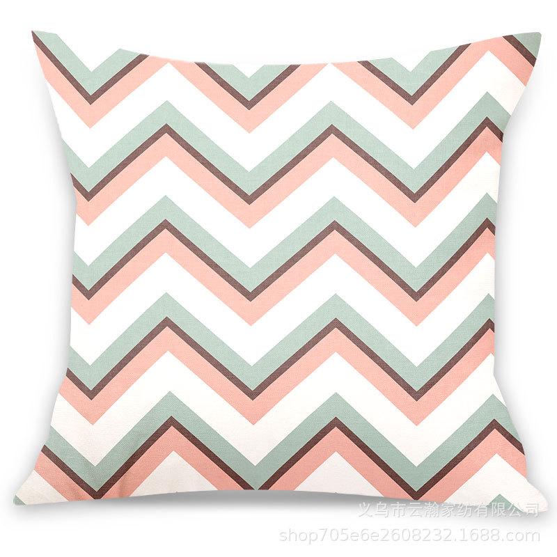 Pink Ins Fresh Plush Printed Pillow Case Creative Nordic Sofa Pillow Design Waist