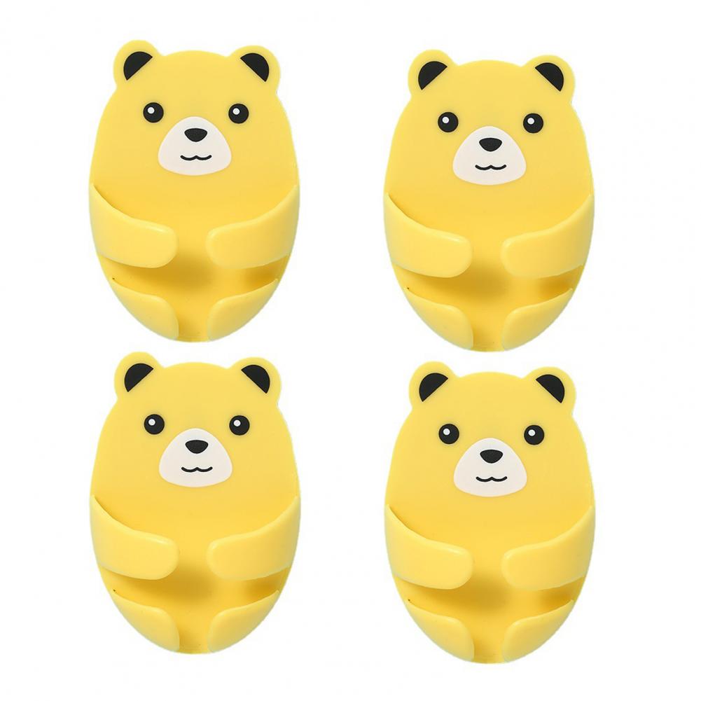 4 Stück Wandaufbewahrungshaken Bärenstecker Halterung Lochfreier Stromstecker Steckdosenhalter Küchen Versteckter Haken Wandklebehalter Badezimmer