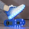 Internet celebrity runaway shoes charging flash girls children students pulley shoes men's double wheel skates can be collected wheel gurgles
