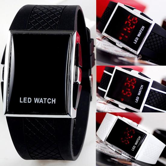 Unisex Fashion LED Digital Display Square Case Cool Sports Casual Wrist Watch