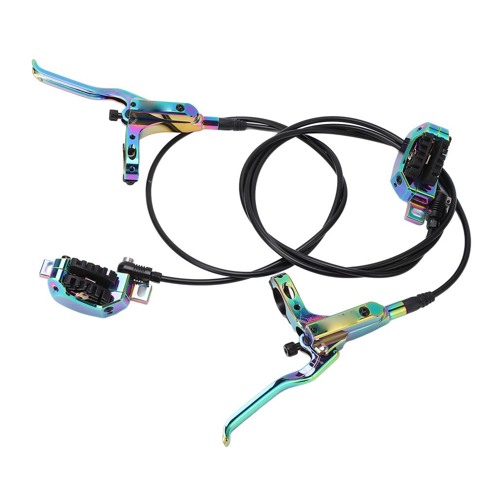 Hydraulic Disc Brake Set Aluminum Alloy 4 Piston Front and Rear Bilateral Hydraulic Brake for Mountain Bike