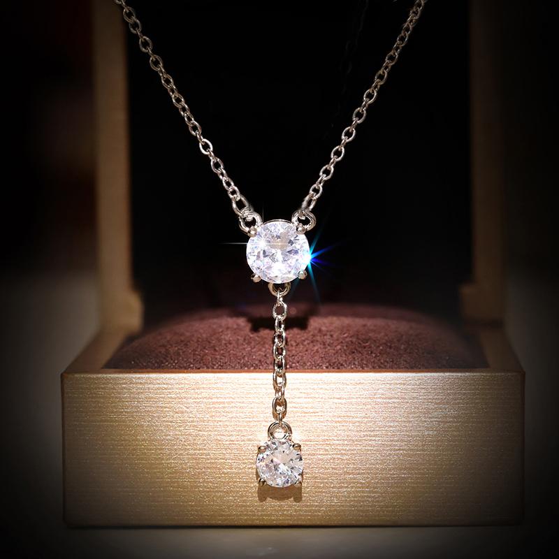 

Хуэйтань Необычный кубический цирконий кулон ожерелье для женщин на свадьбу темперамент элегантные женские аксессуары на шею заявление ювелирные изделия 45cm