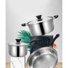 3pcs/Set Pot Stainless Steel Cookware of Frying Pan Milk Pot and Soup Pot Kitchen Utensil