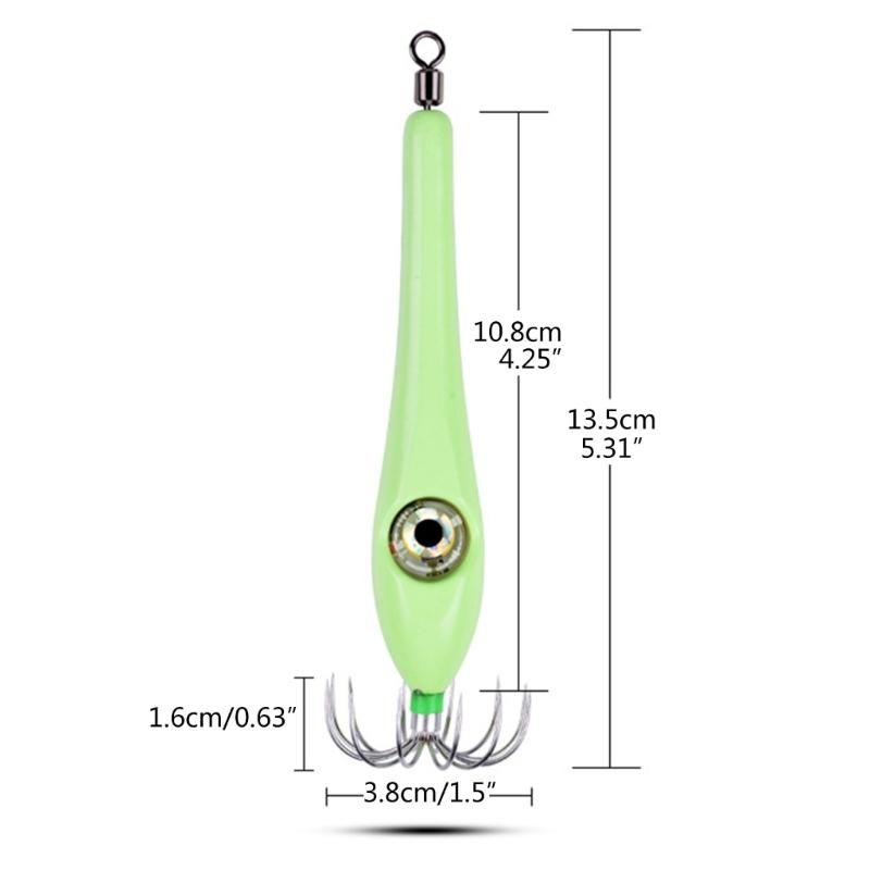 Shrimp Prawn Hooks Auto Glow Squid Hook Saltwater Luminous Fishing Squid Lures