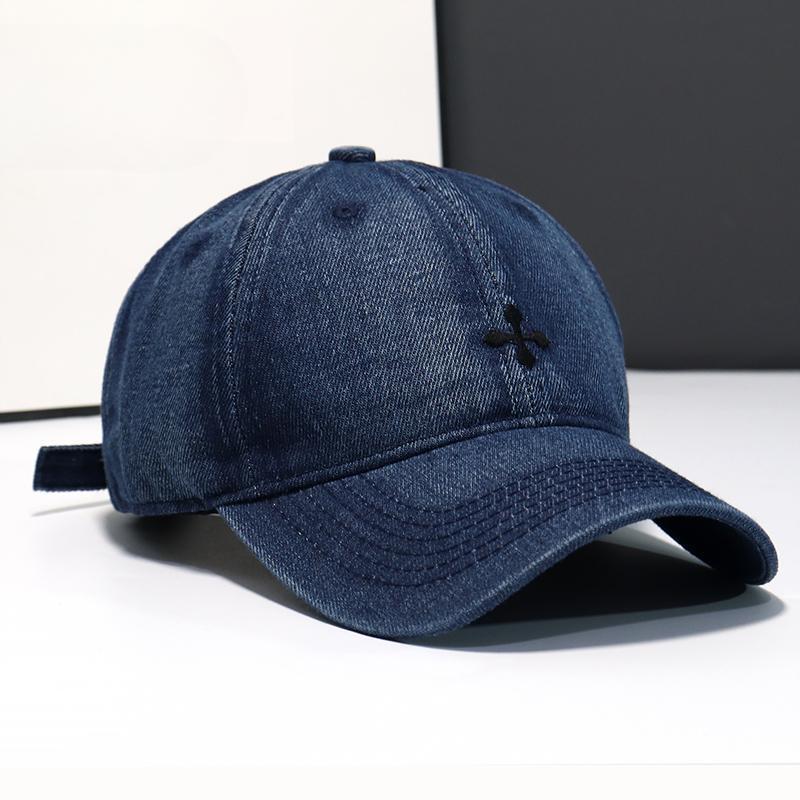 Korean Version of Cross Baseball Hat for Women's Trendy Versatile Denim Baseball Cap Showing Face Small Head Surround Hat