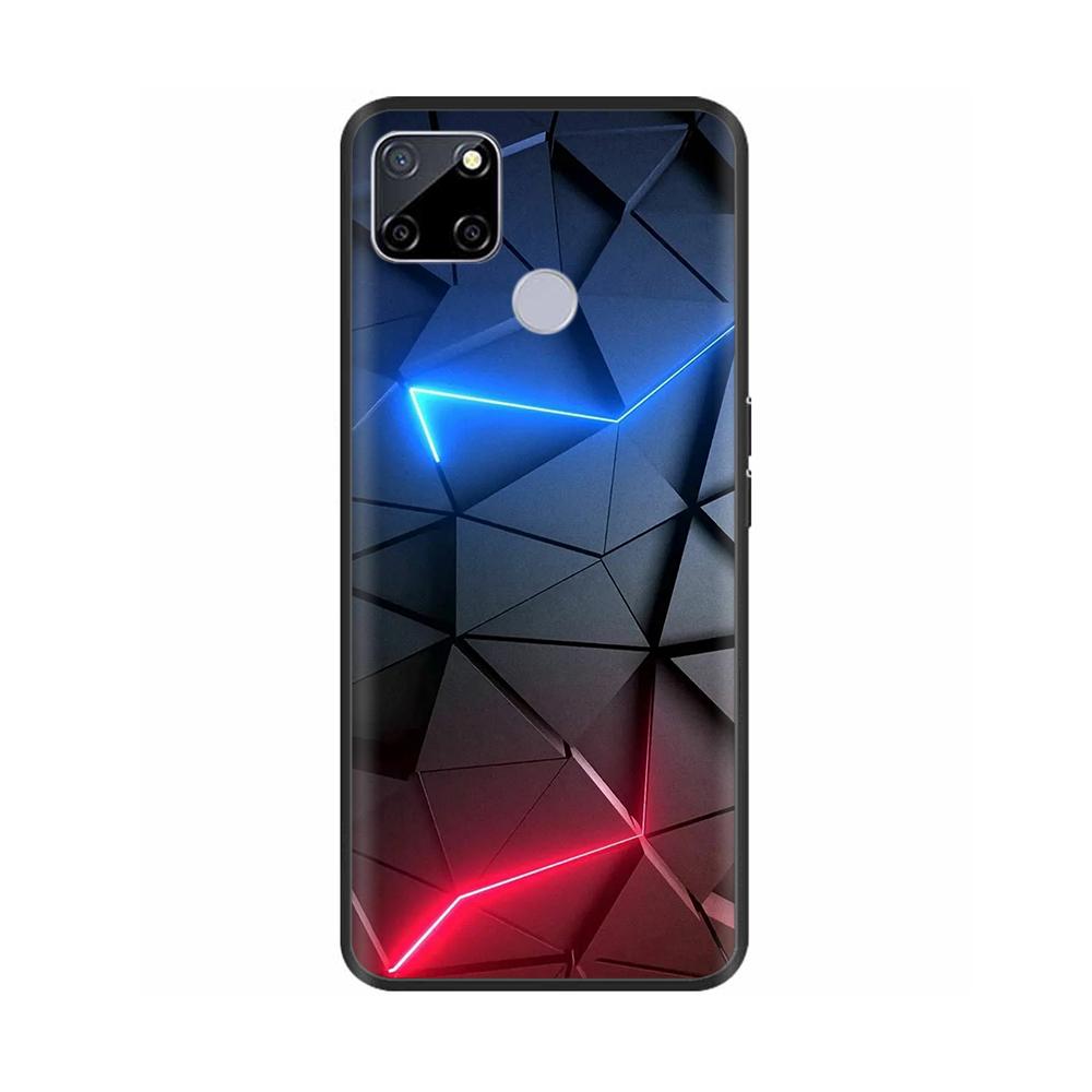 For Realme C25 Case C25s Soft Cute Cover for OPPO Realme C25Y C21Y Silicone Black TPU Phone Case For OPPO Realme C21 Flower Capa