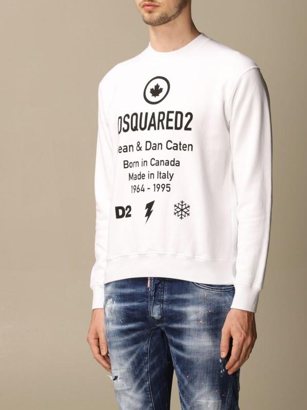 DSQUARED2 Luxury Men's Sweatshirt White -40%%% - Size: XL