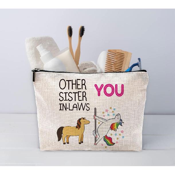 Funny Other Sister-in-Laws and You Makeup Bag,Best Sister-in-Law Gifts Cosmetic Pouch for Girls,Christmas Birthday Wedding Gifts for Sister in Law