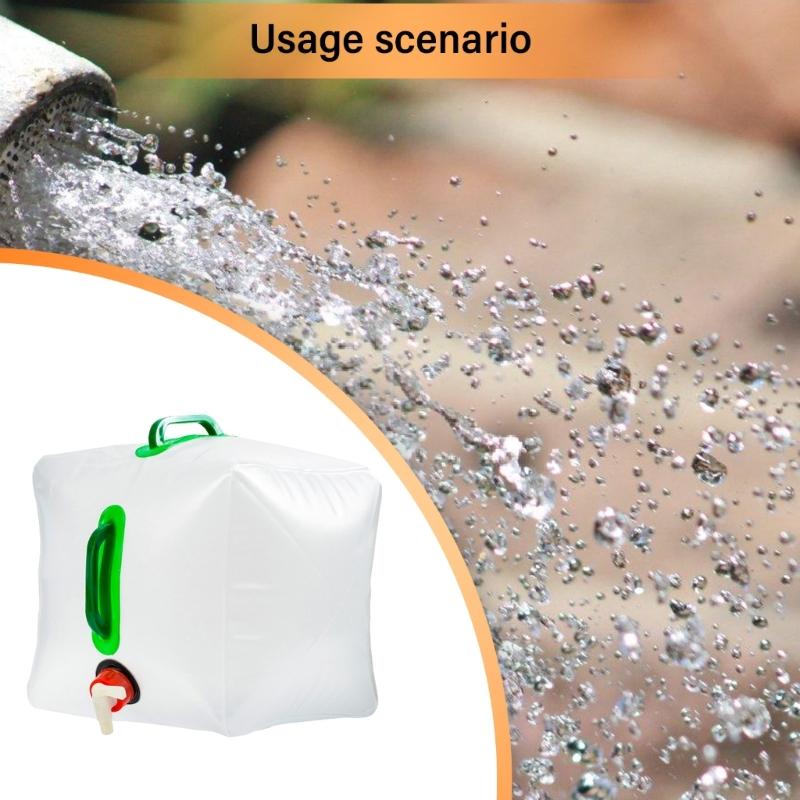 Outdoor Folding Water Bag Large Capacity Water Bucket Foldable Water Container with Tap for Outdoor Camping Fishing