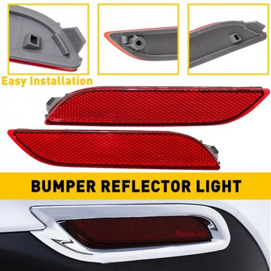For 2018- Red Camry Toyota Lens Rear Reflector Bumper LED Strip Brake Light